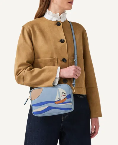 Radley London Shore Thing Small Ziptop Crossbody Bag In Smoke Blue