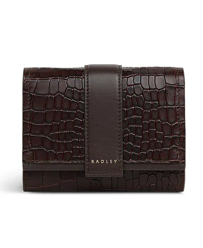 Radley London Sloane Mews Faux Croc Mini Flap Over Wallet In Brown
