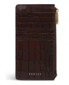Radley London Sloane Mews Faux Croc Mini Zip Top Coin Wallet In Brown