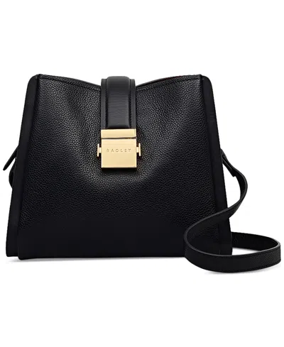 Radley London Sloane Mews Medium Leather Zip Top Crossbody In Black
