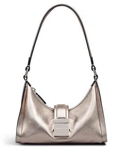 Radley London Sloane Mews Metallic Small Zip Top Shoulder Bag In Gold