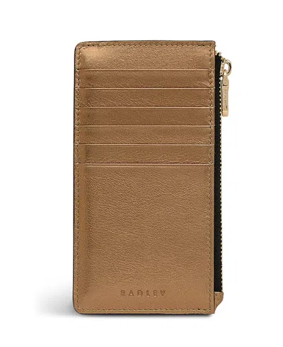Radley London Sloane Mews Metallic Zip Top Wallet In Brown