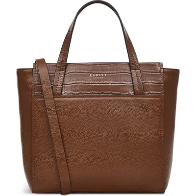 Radley London Small Downtown Croc Embossed Tote Bag In Tortoise