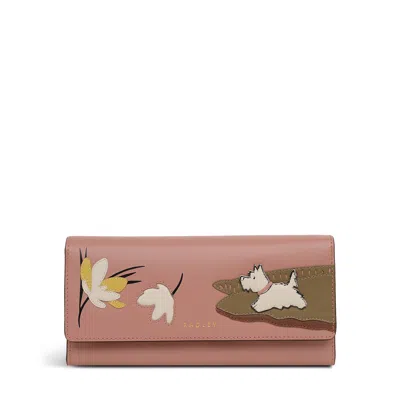Radley London Spring Daze Large Flapover Wallet In Red