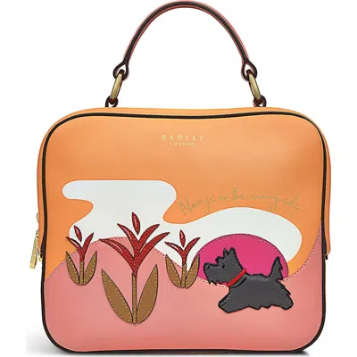Radley London Spring Street Leather Top Handle Crossbody Bag In Apricot