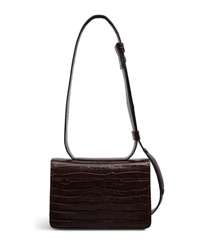Radley London The Belsize Croc Small Flapover Shoulder Bag In Brown