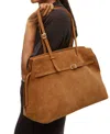Radley London The Christina Large Suede Zip Top Shoulder Bag In Brown