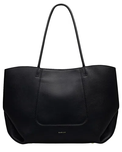 Radley London The Compton Medium Zip Top Leather Shoulder Bag In Black