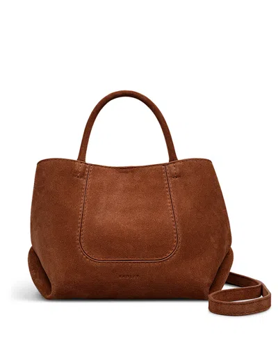 Radley London The Compton Suede Small Zip Top Grab Bag In Brown