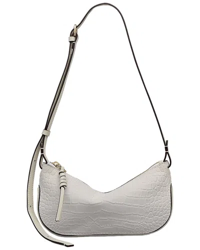 Radley London The Iris Small Zip Top Croc-embossed Leather Crossbody In White