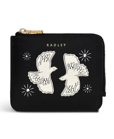 Radley London Two Turtle Doves Medium Zip Top Cardholder Wallet In Black