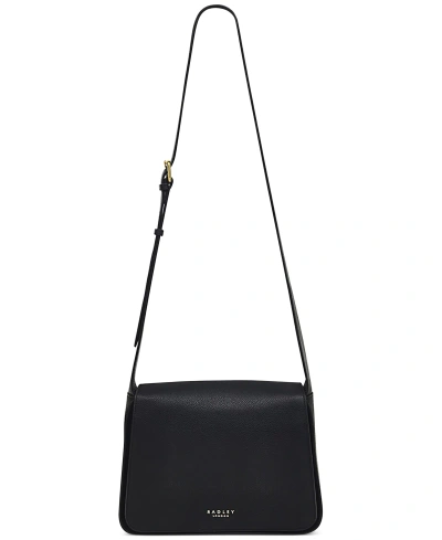 Radley London Westwell Lane Leather Flapover Crossbody In Black