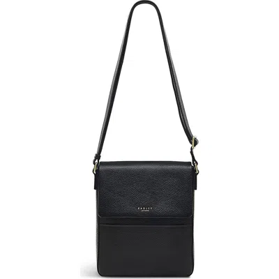 Radley London Whitby Row Small Flap Leather Crossbody Bag In Black