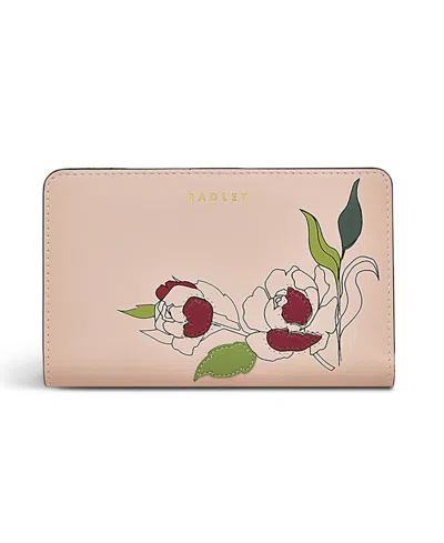 Radley London Prairie Pink Large Zip Around Purse In Brown
