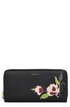 Radley London Wild Roses Large Zip Wallet In Black