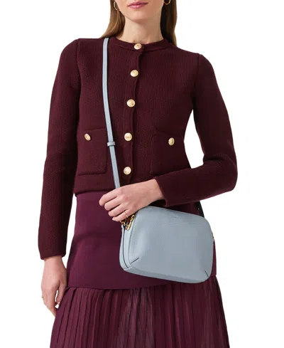 Radley London Dukes Place Medium Leather Ziptop Crossbody Bag In Smoke Blue