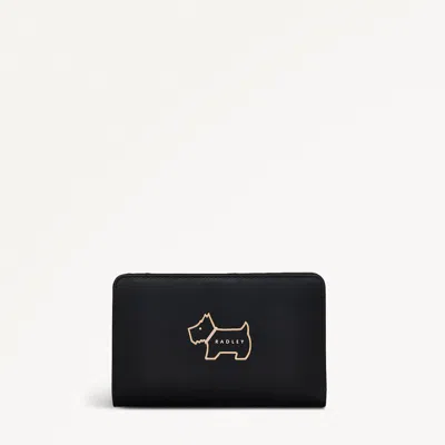 Radley London Women's Leather Heritage Dog Outline Medium Bifold Purse - Black Medium
