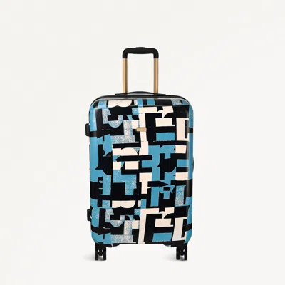 Radley London Womens Abstract Geo 4 Wheel Medium Suitcase - Blue Medium