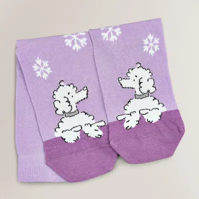 Radley London Womens Festive Dogs 1 Pk Dog Socks Bellflower 1 Pk Dog Socks - Purple