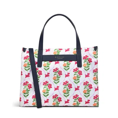 Radley London Womens Finsbury Park - Carousel Floral Medium Ziptop Grab - White