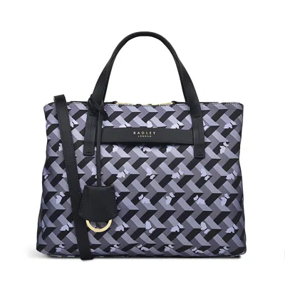 Radley London Womens Finsbury Park - Geo Dog Medium Ziptop Multiway - Grey Medium In Gray