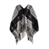 Radley London Womens Fluffy Check Poncho - Black In Black