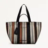 Radley London Womens Hadleigh Place - Stripe Large Open Top Tote - White Large In White