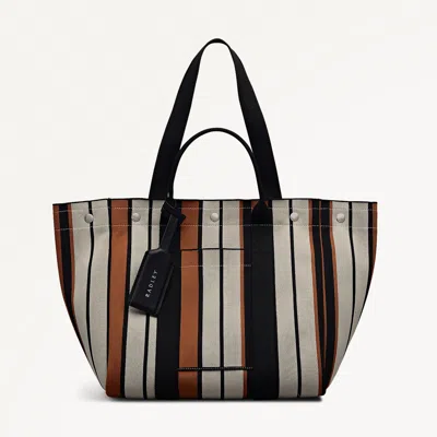 Radley London Womens Hadleigh Place - Stripe Large Open Top Tote - White Large