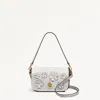 Radley London Womens Leather Bathurst Mews - Cutwork Floral Small Flapover Cross Body - White Small In White