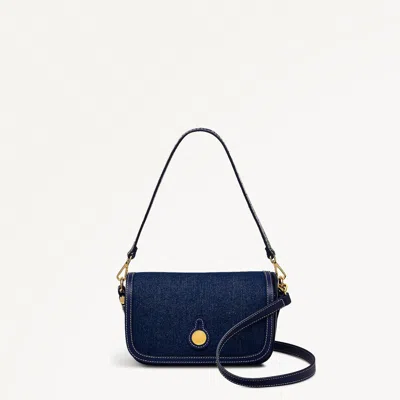 Radley London Womens Leather Bathurst Mews - Indigo Small Flapover Cross Body - Navy Small In Blue