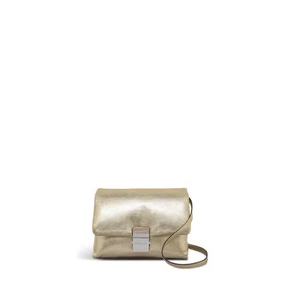 Radley London Womens Leather Bond Court Small Flapover Crossbody - Gold Small