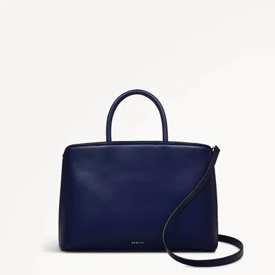 Radley London Womens Leather Bow Street Medium Ziptop Grab - Blue Medium