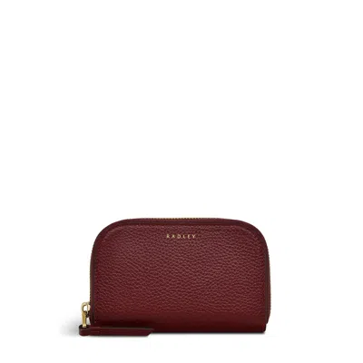 Radley London Womens Leather Cavendish Place Medium Zip Around Purse Merlot Medium Zip Around Purse - Red