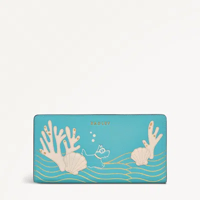 Radley London Womens Leather Coin Street - Deep Sea Diver Large Ziptop Wallet - Blue Large
