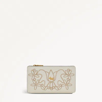 Radley London Womens Leather Coin Street - Embroidery Medium Ziptop Purse - White Medium