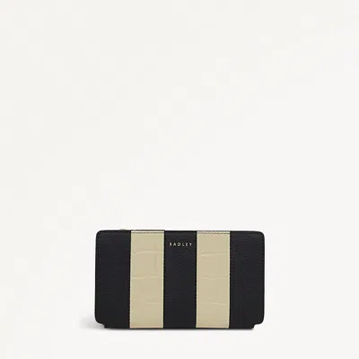Radley London Womens Leather Coin Street - Patchwork Medium Ziptop Purse - Black Medium
