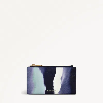 Radley London Womens Leather Coin Street - Stripe Medium Ziptop Wallet - Navy Medium In Blue