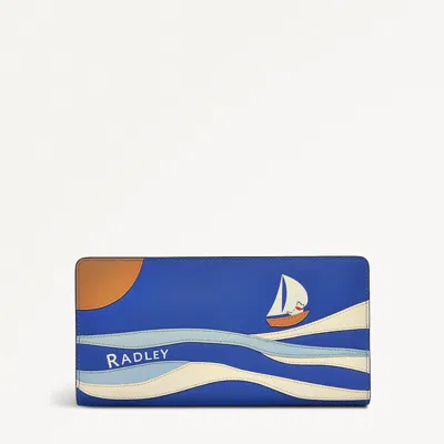 Radley London Womens Leather Coin Street Large Bifold Wallet - Blue Large