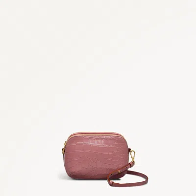 Radley London Womens Leather Dukes Place - Faux Croc Medium Ziptop Cross Body - Pink Medium