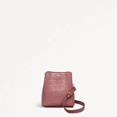 Radley London Womens Leather Dukes Place - Faux Croc Small Compartment Cross Body - Pink Small