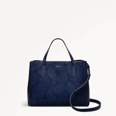 Radley London Womens Leather Dukes Place - Faux Snake Medium Ziptop Grab - Blue Medium