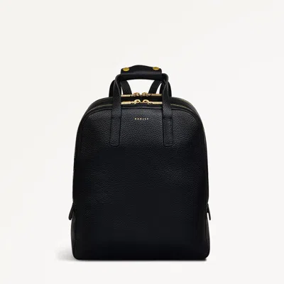 Radley London Womens Leather Dukes Place Medium Zip Around Backpack - Black Medium