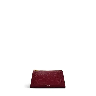 Radley London Womens Leather Glasshouse - Faux Croc Small Ziptop Clutch - Red Small