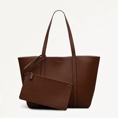 Radley London Womens Leather Hanbury Row Large Reversible Open Top Tote - Brown Large
