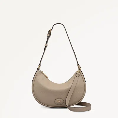 Radley London Womens Leather Heath Crescent Large Ziptop Shoulder - Light Beige Large In Sand