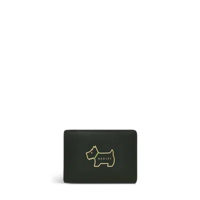 Radley London Womens Leather Heritage Dog Outline Small Travelcard Holder Racing Green Small Travelcard Holder - G