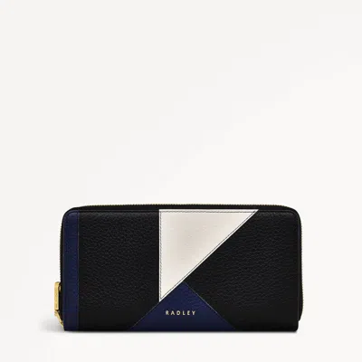Radley London Womens Leather Kensington Place - Patchwork Zip Around Matinee - Black Medium