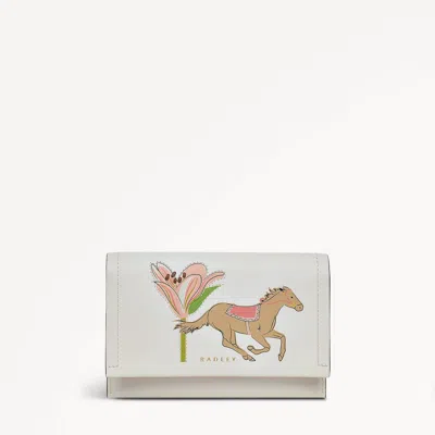 Radley London Womens Leather Kentucky Derby Ss25 Medium Flapover Wallet - Natural Medium In Brown