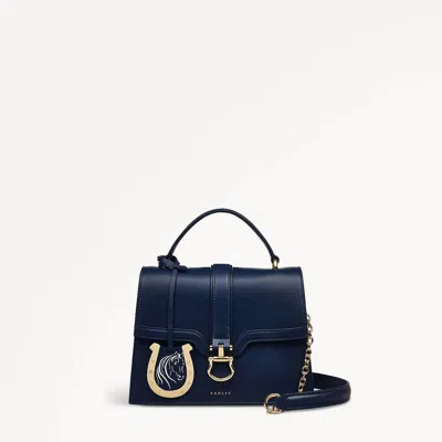 Radley London Womens Leather Kentucky Derby Ss25 Small Flapover Grab - Blue Small