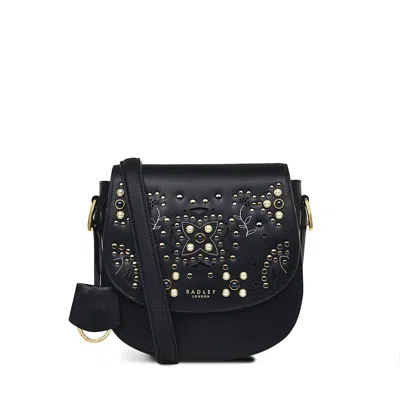 Radley London Womens Leather Liverpool Street 2.0 - Opulent Medium Flapover Crossbody - Black Medium